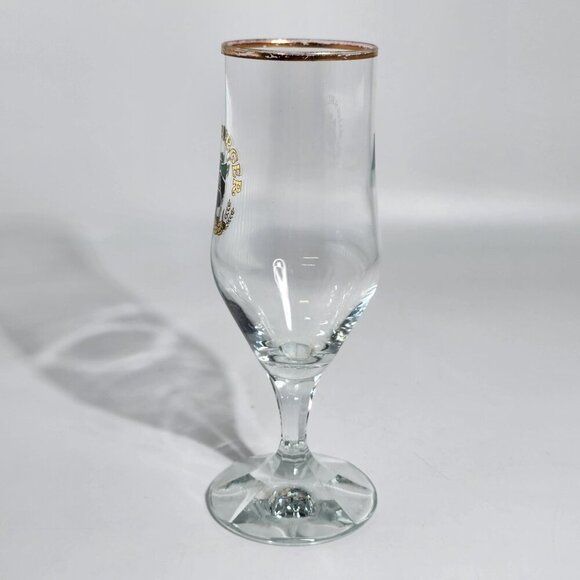 Augsburger Gold Rimmed Vintage Beer Glass Barware With Crest Design - Picture 3 of 11